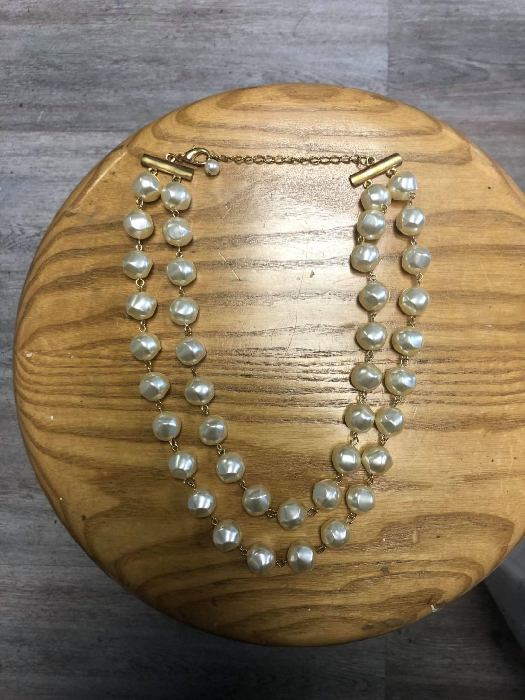 Collier De Scène Multi-Chaînes Perles, Verre, Doré, Argenté - Pendentif Cheval